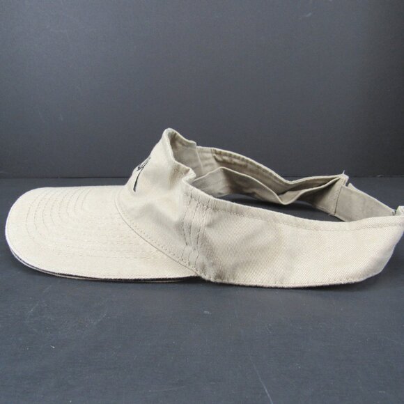 COX Embroidered Logo Men's Beige Adjustable Strap Back RCC Koozie Visor - Picture 2 of 6
